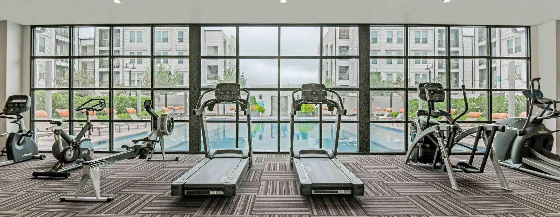 a room with exercise equipment