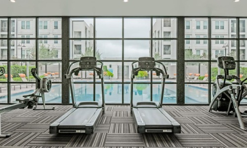 a room with exercise equipment